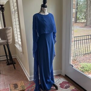 Azazie Royal Blue Long Sleeve Dress